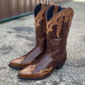 Laredo Men's Lyon Overlay Snip Toe Cowboy Boots 6754