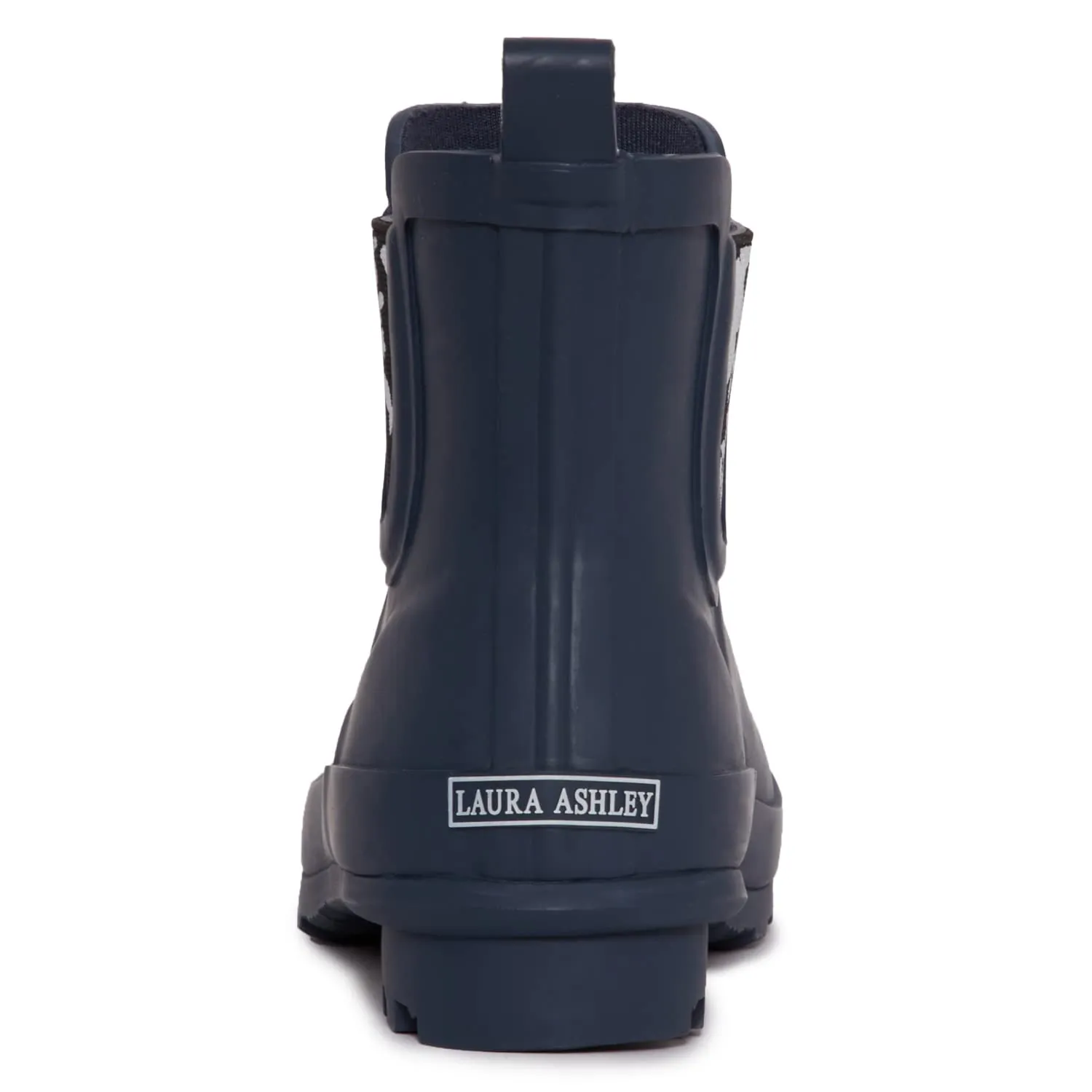 Laura Ashley Ladies Mid Cut Ankle Height Rubber Rain Boots, Dk. Denim, 5