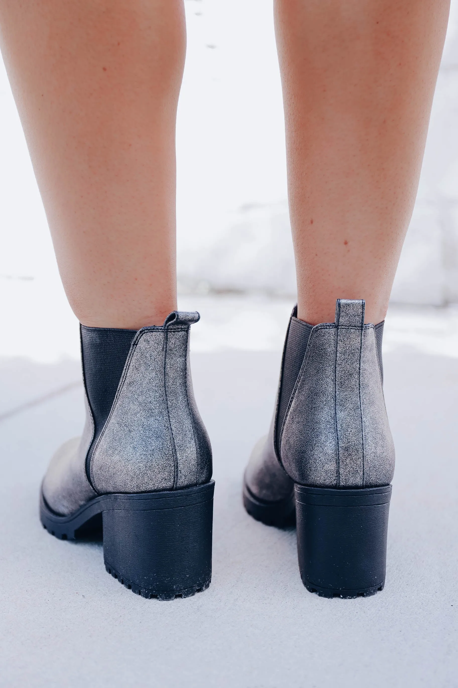 Lisbon Pull on Boots by Dirty Laundry - Pewter Metallic