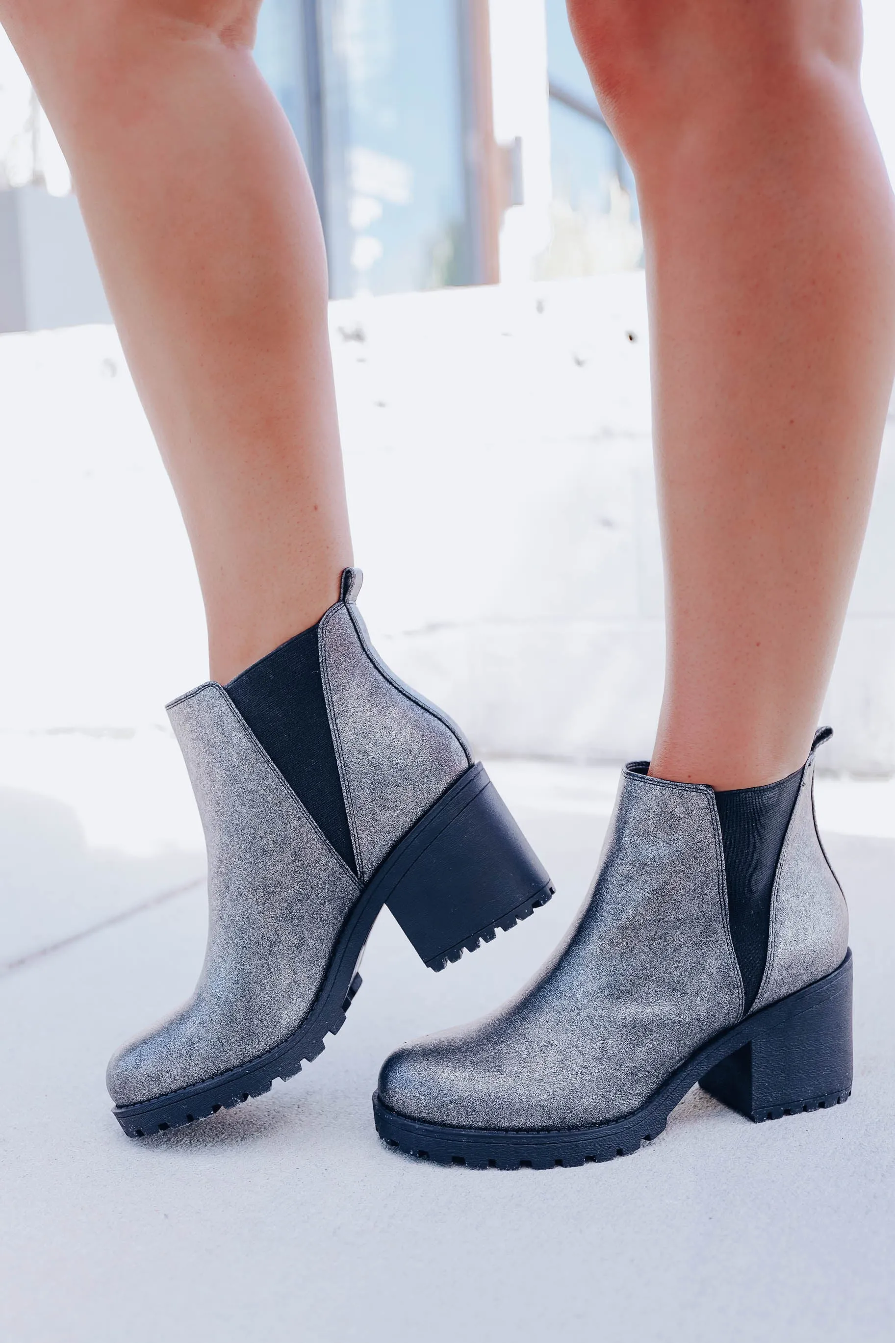 Lisbon Pull on Boots by Dirty Laundry - Pewter Metallic