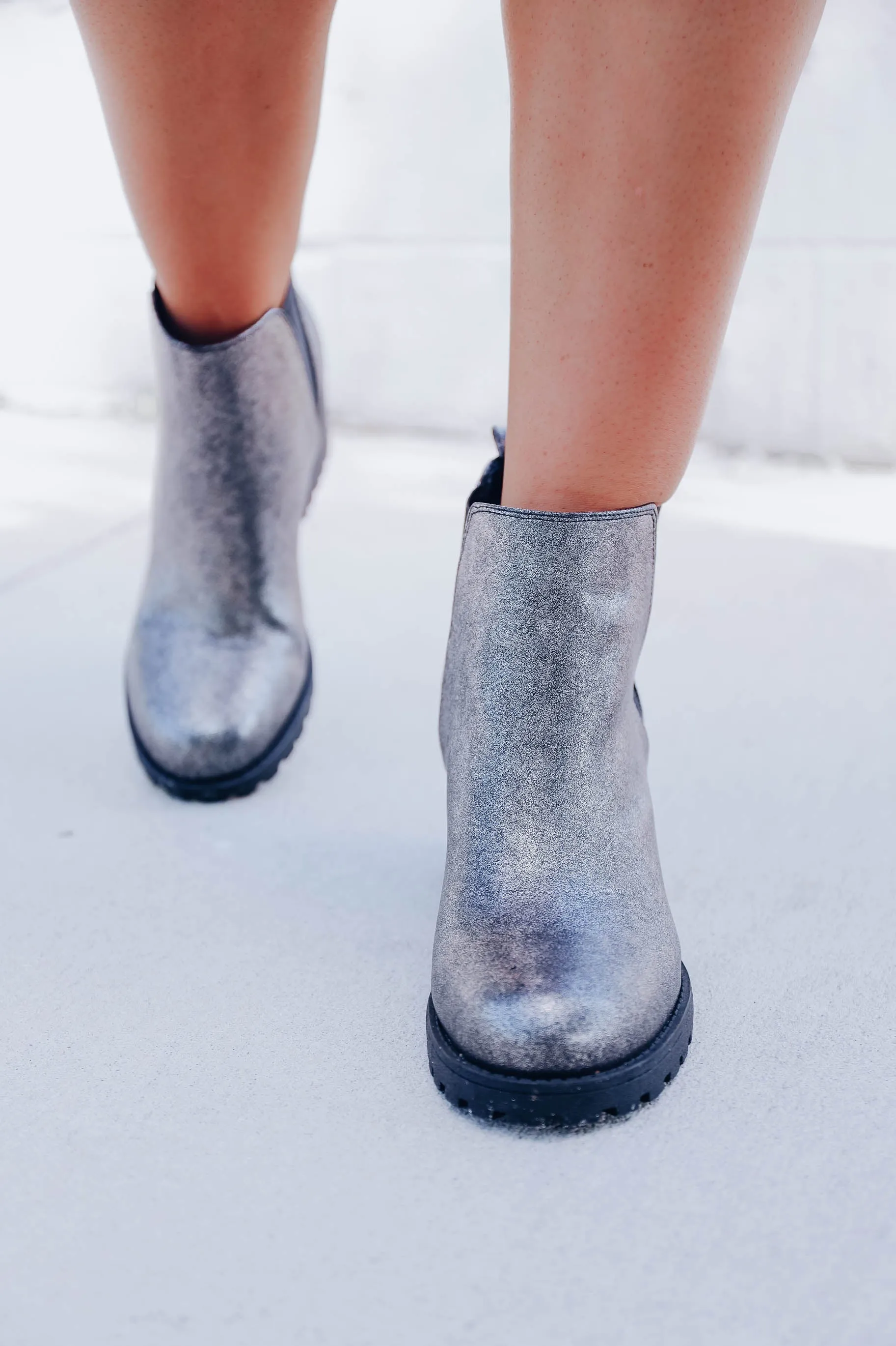 Lisbon Pull on Boots by Dirty Laundry - Pewter Metallic