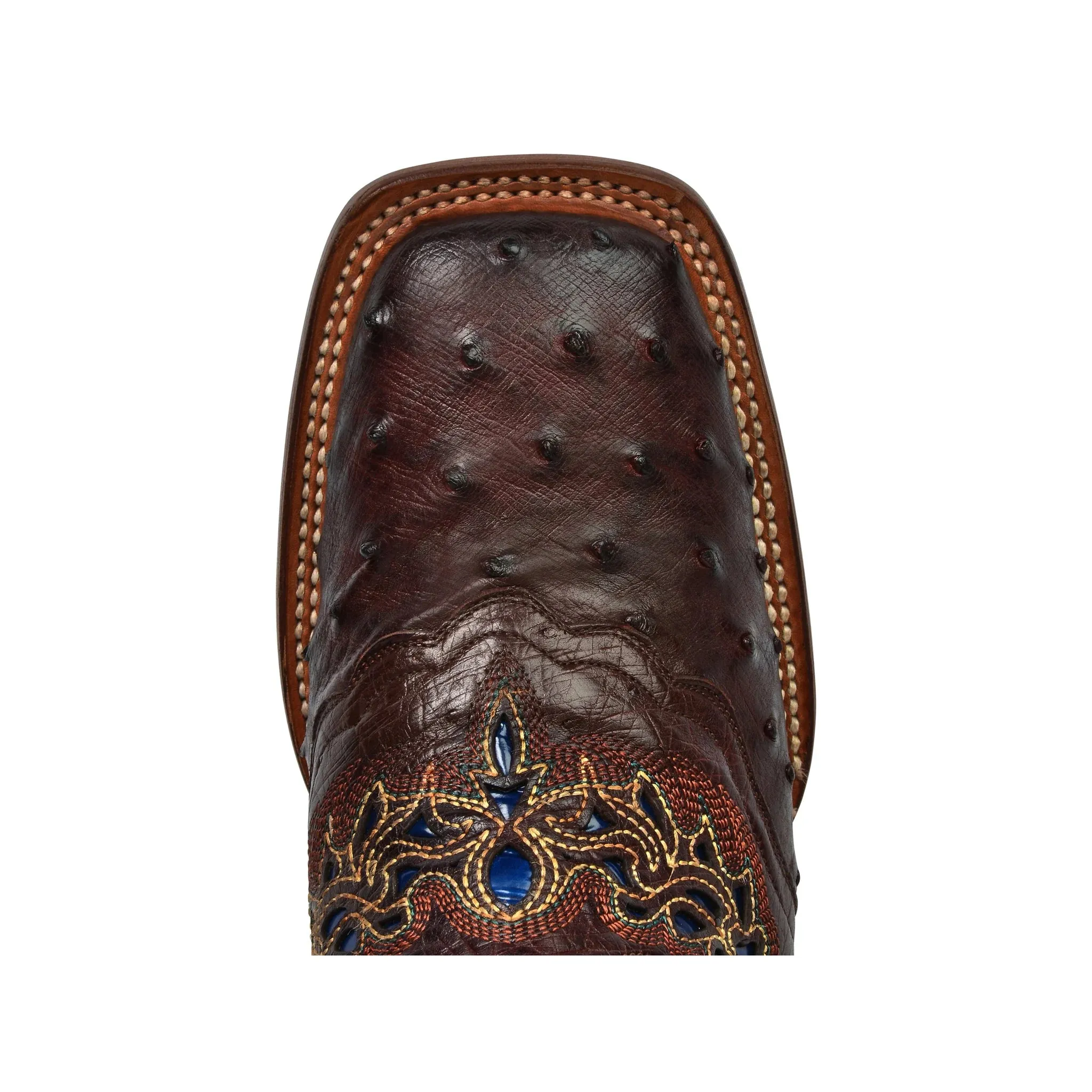 Lucchese Women's Amberlyn Ostrich Boot M5802 - Sienna/Navy
