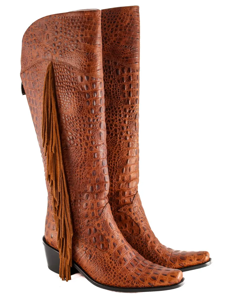 Manchester Brown Fringe Tall Cowboy