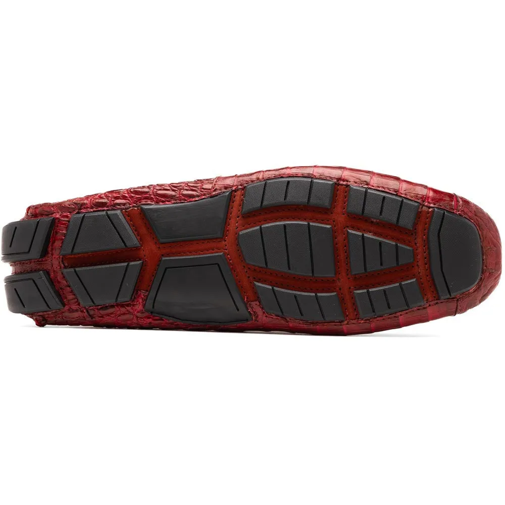 Marco Di Milano Remo Wine Caiman Driving Slip-On Loafers