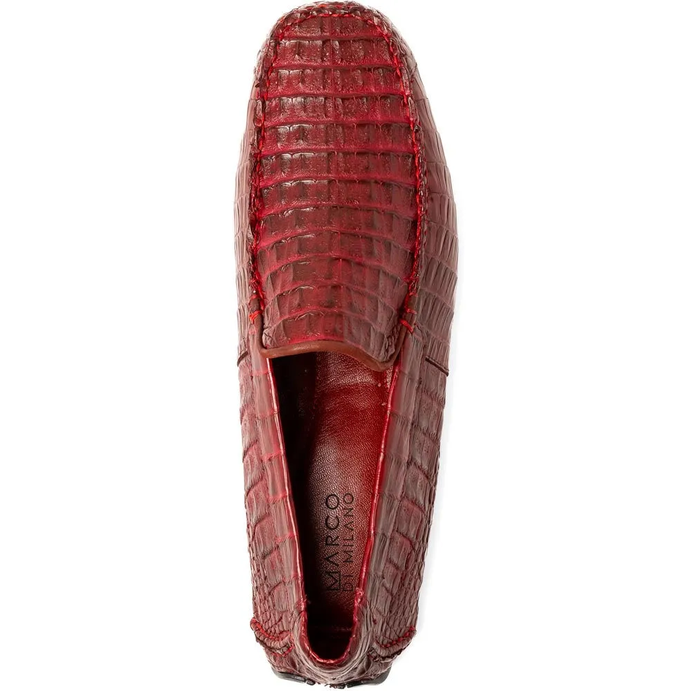 Marco Di Milano Remo Wine Caiman Driving Slip-On Loafers