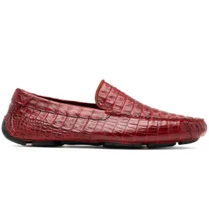 Marco Di Milano Remo Wine Caiman Driving Slip-On Loafers