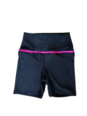 Maui Short Bottoms- Black/Neon Pink