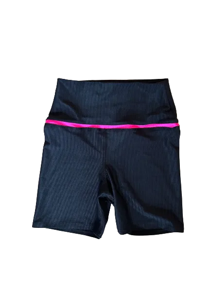 Maui Short Bottoms- Black/Neon Pink
