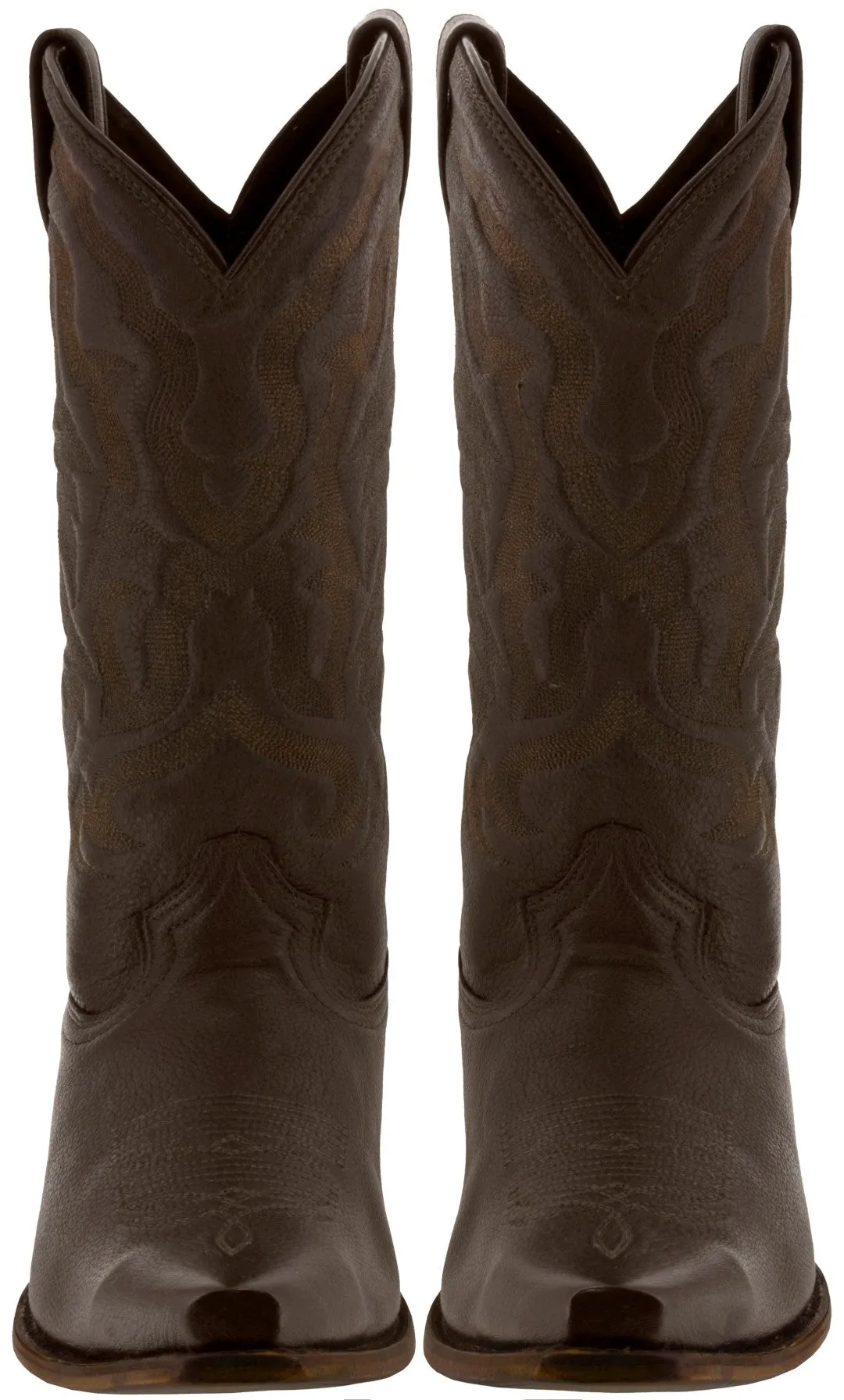 Mens Brown Classic Leather Leather Cowboy Boots - J Toe