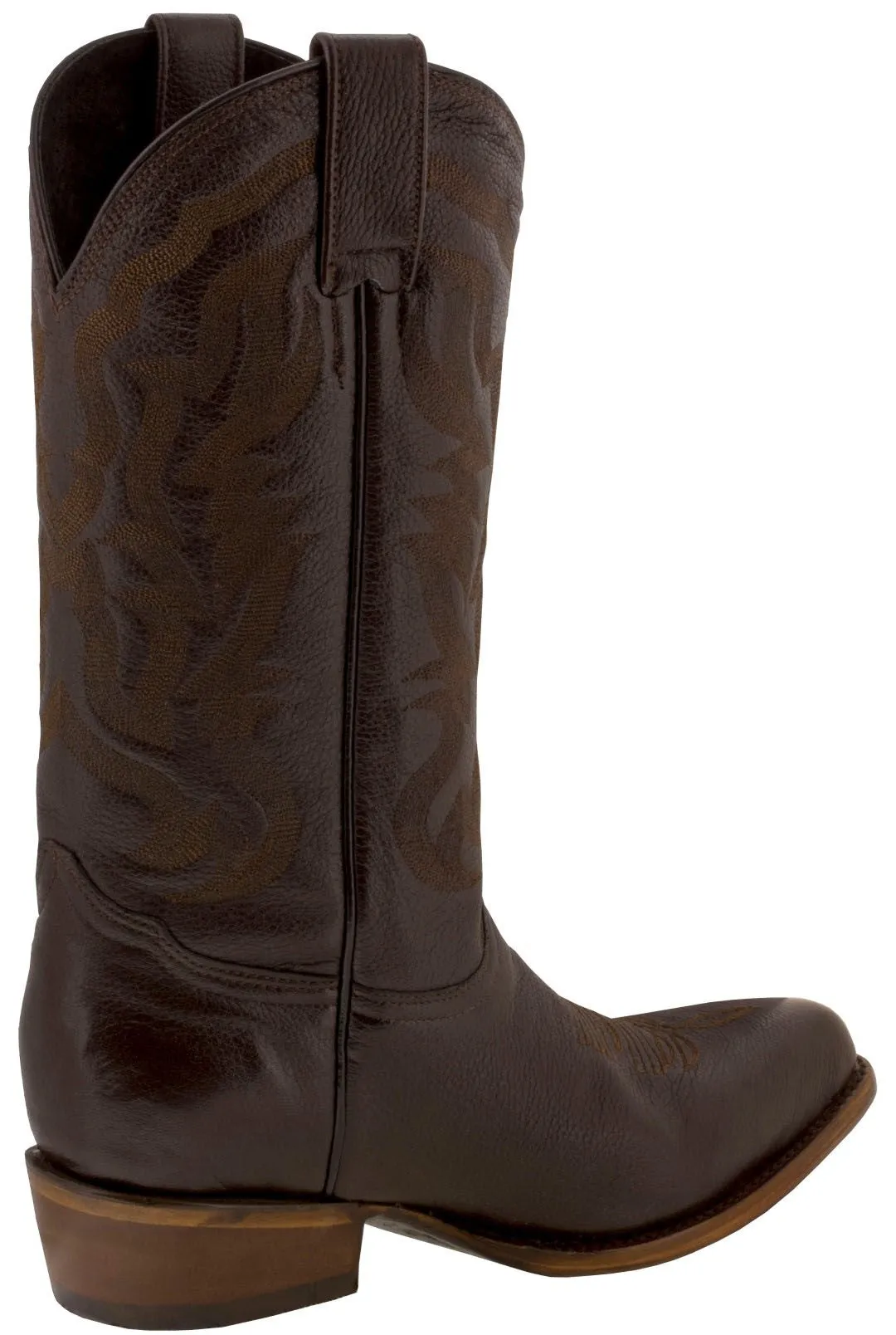 Mens Brown Classic Leather Leather Cowboy Boots - J Toe