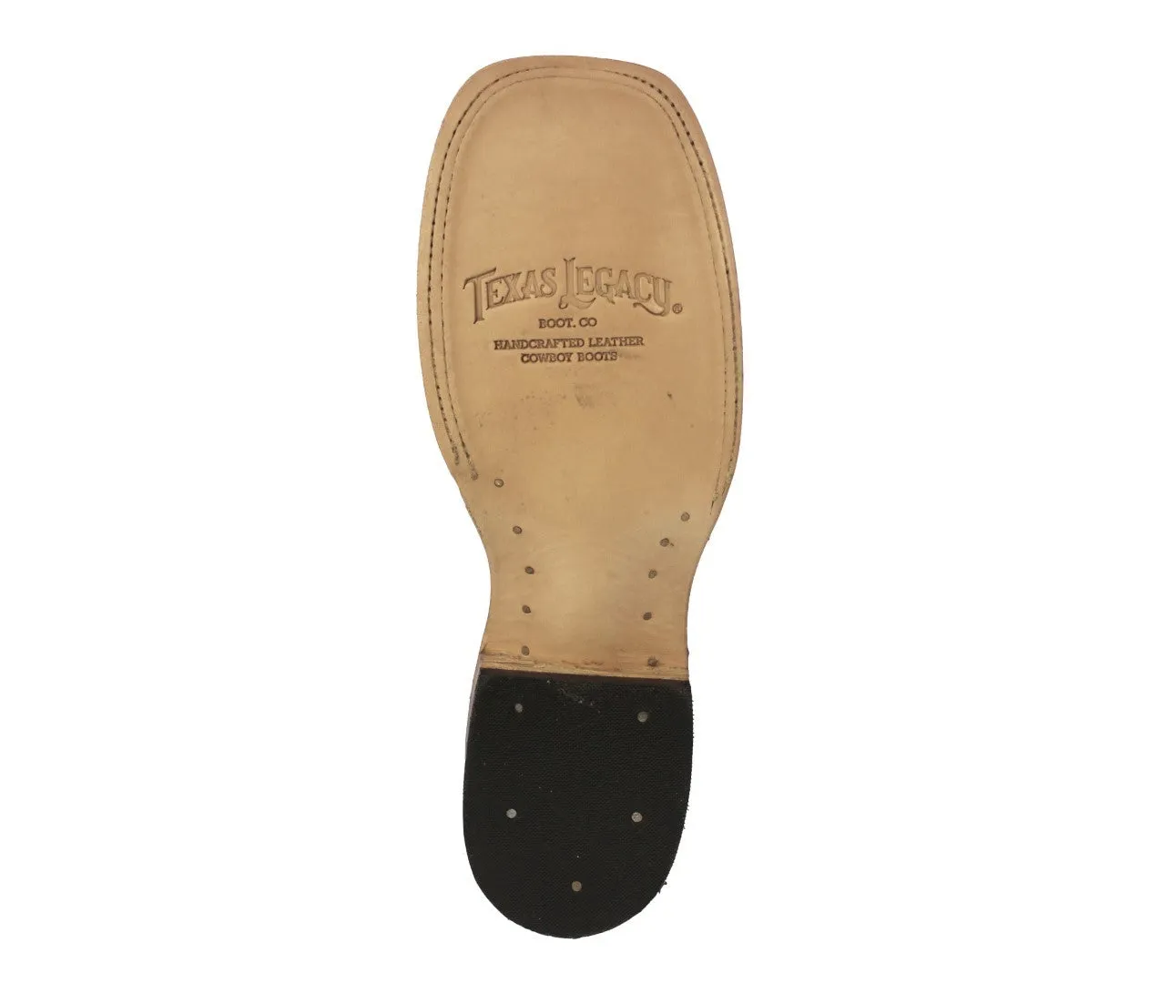 Mens Cognac Cowboy Boots Pirarucu Fish Print - Square Toe
