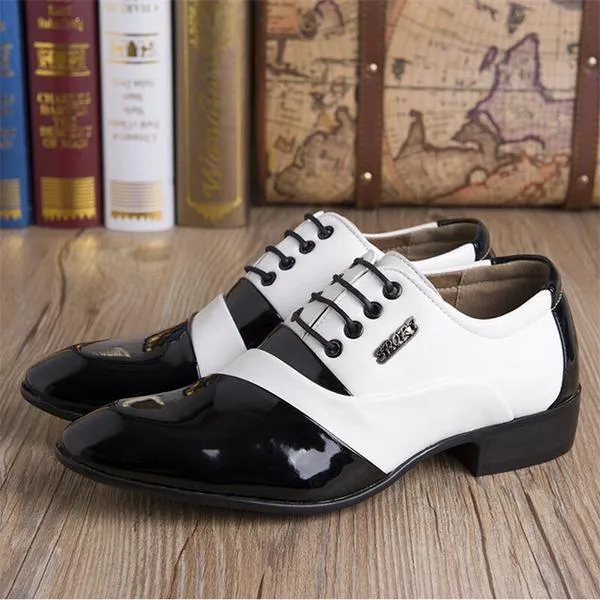 Men's Dress Shoes - Leather Business Office Wedding Flats Man Casual Party Driving Shoes