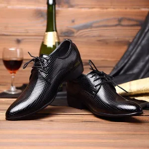 Men's Dress Shoes - Leather Business Office Wedding Flats Man Casual Party Driving Shoes