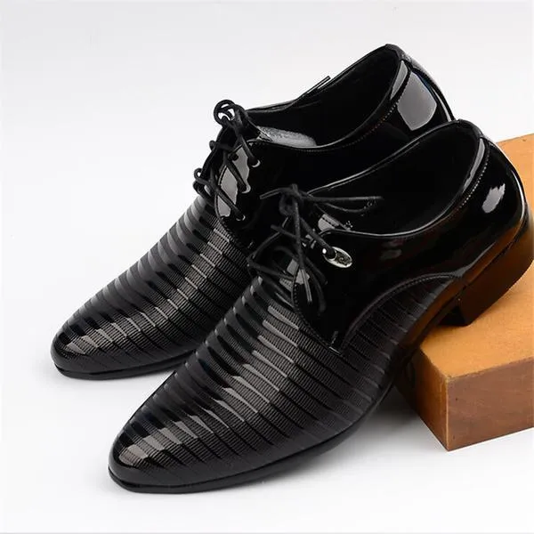 Men's Dress Shoes - Leather Business Office Wedding Flats Man Casual Party Driving Shoes
