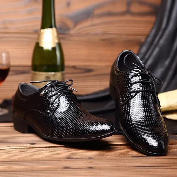 Men's Dress Shoes - Leather Business Office Wedding Flats Man Casual Party Driving Shoes