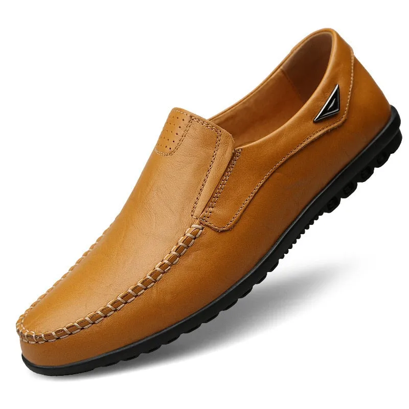 Men's Genuine Leather Casual Driving Shoes | Plus Size Loafers