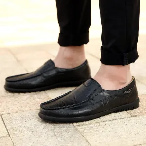 Men's Genuine Leather Casual Driving Shoes | Plus Size Loafers