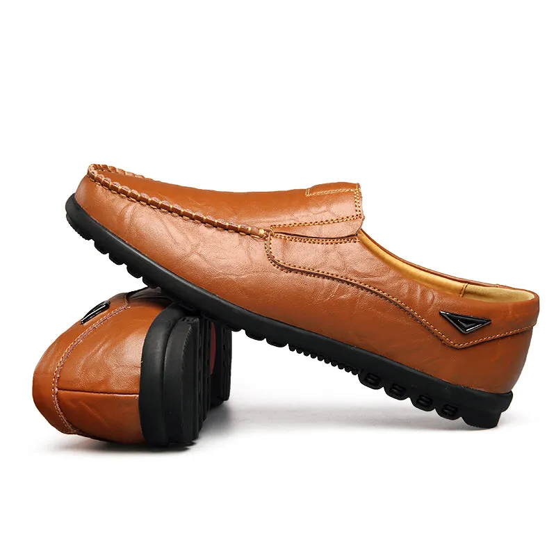 Men's Genuine Leather Casual Driving Shoes | Plus Size Loafers