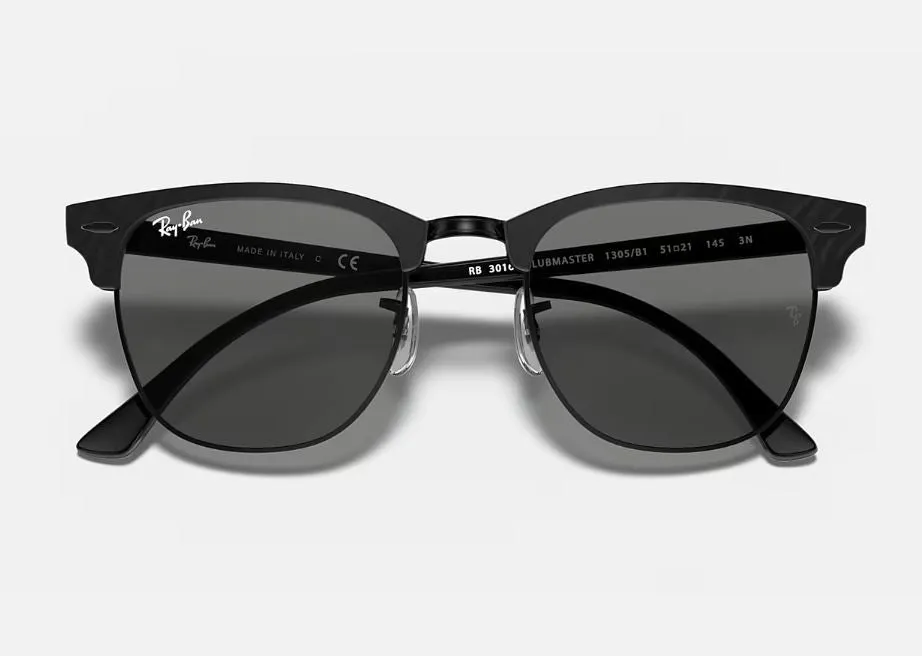 Mens Ray Ban Sunglasses Rb3016 Clubmaster Marble Black/ Dark Grey Sunnies - L