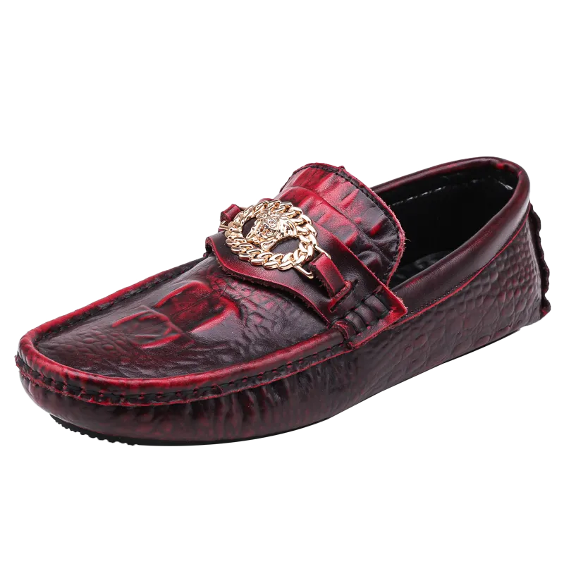Men's Vintage Leather Crocodile-pattern Shoes Loafers Luxury Casual Driving Casual Shoes with Men Loafers Shoes Size 38-45