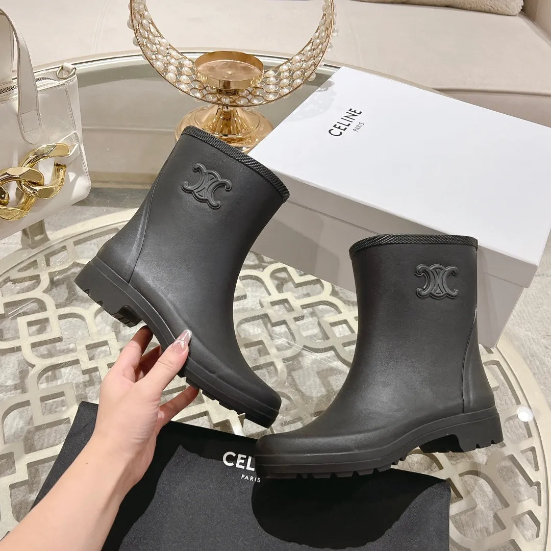 MID RAIN BOOTS IN BLACK NATURAL RUBBER