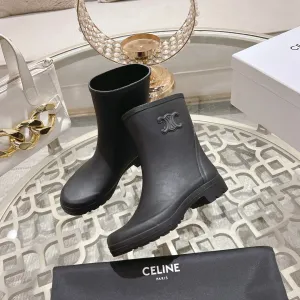 MID RAIN BOOTS IN BLACK NATURAL RUBBER
