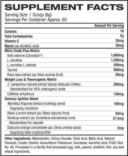 Muscletech Black Onyx Pre Workout & Fat Burner