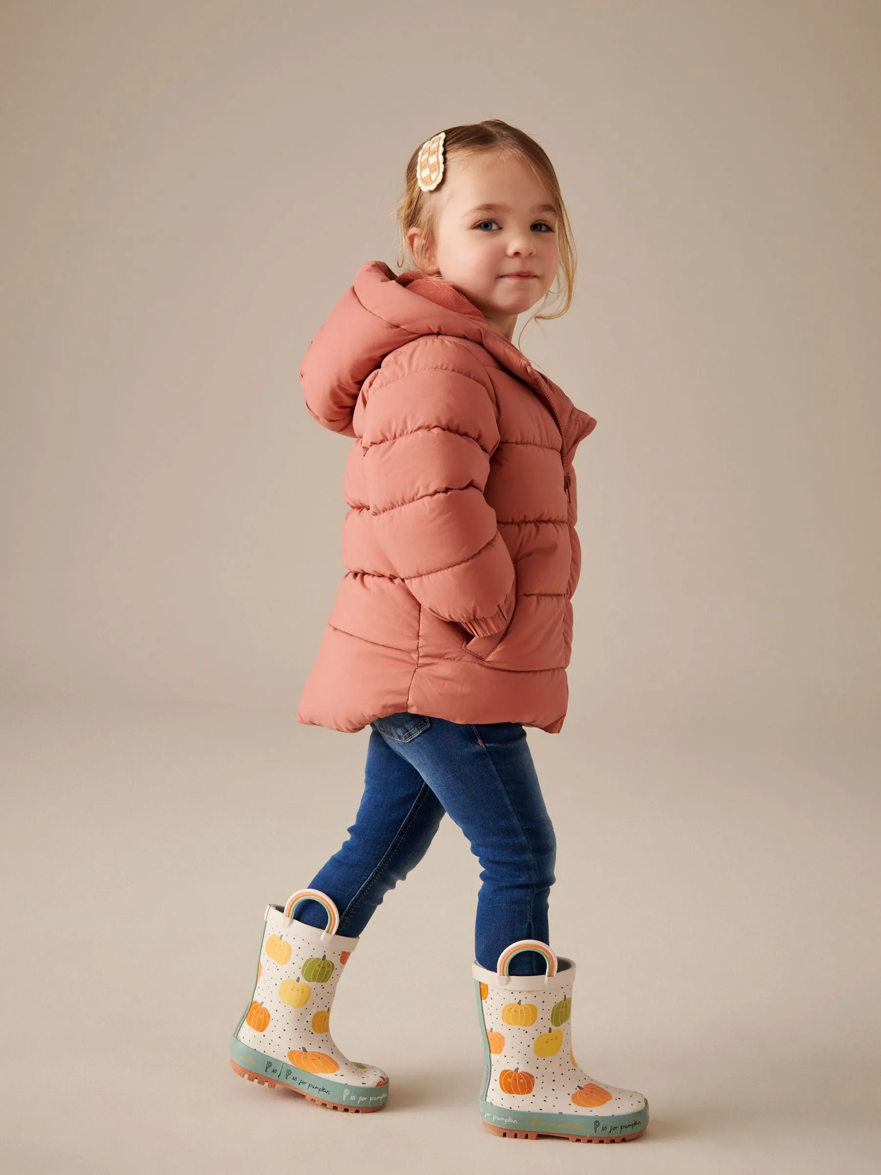Neutral Pumpkin Handle Wellies