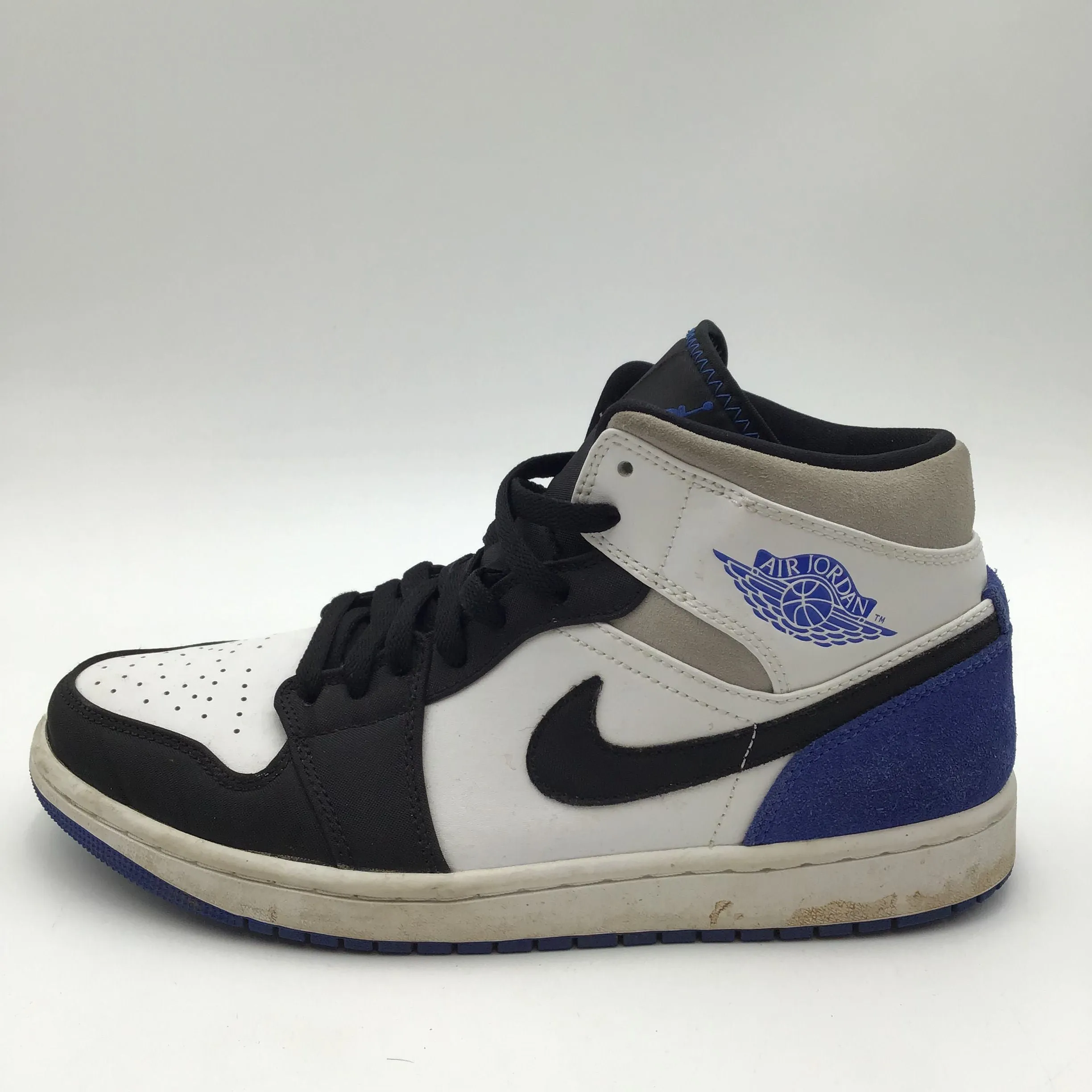 Nike Air Jordan 1 Men's Mid SE 'Royal Black Toe' Sneakers-Size: 9.5 ( COA)