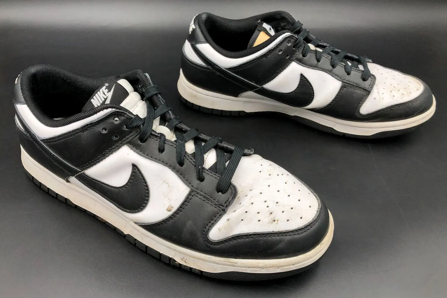 Nike Dunk Low 'Panda' Men's Black/White Basketball Sneakers - Size 10 ( COA)