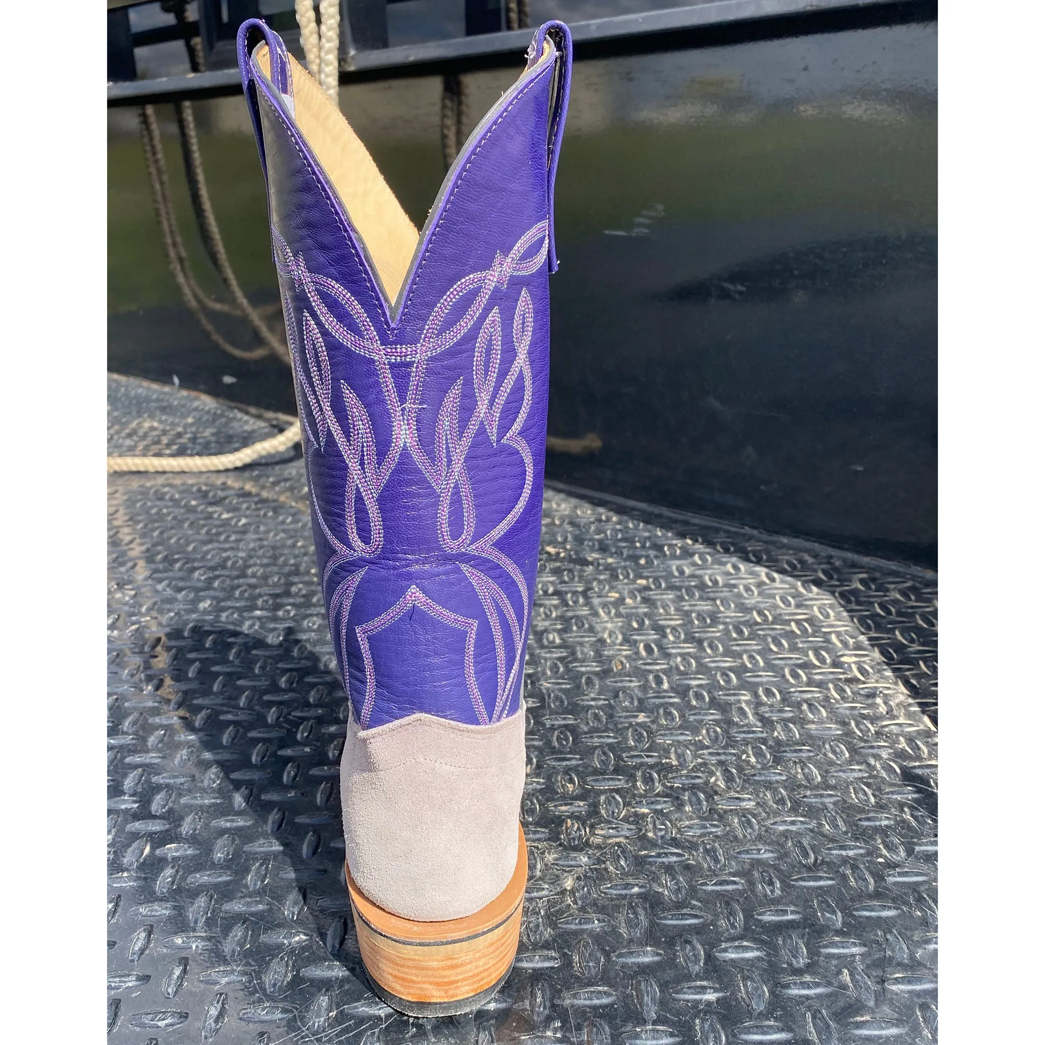 Olathe Grey and Purple Smoked Bacon Boots