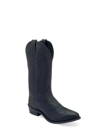 Old West Mens Western Black Leather Cowboy Boots 11.5 D