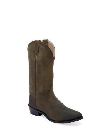 Old West Mens Western Brown Leather Cowboy Boots 7.5 D