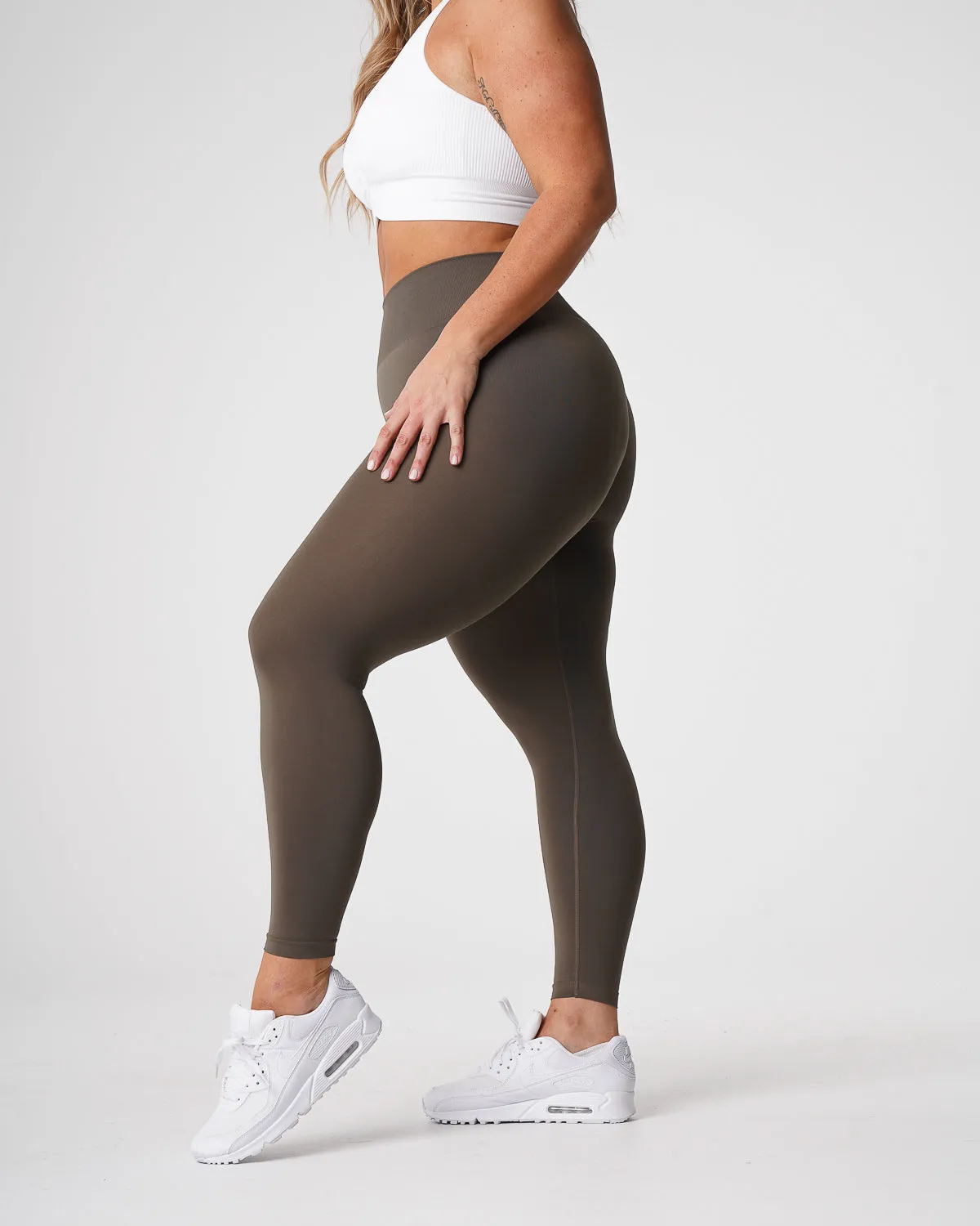 Olive Solid Seamless Leggings