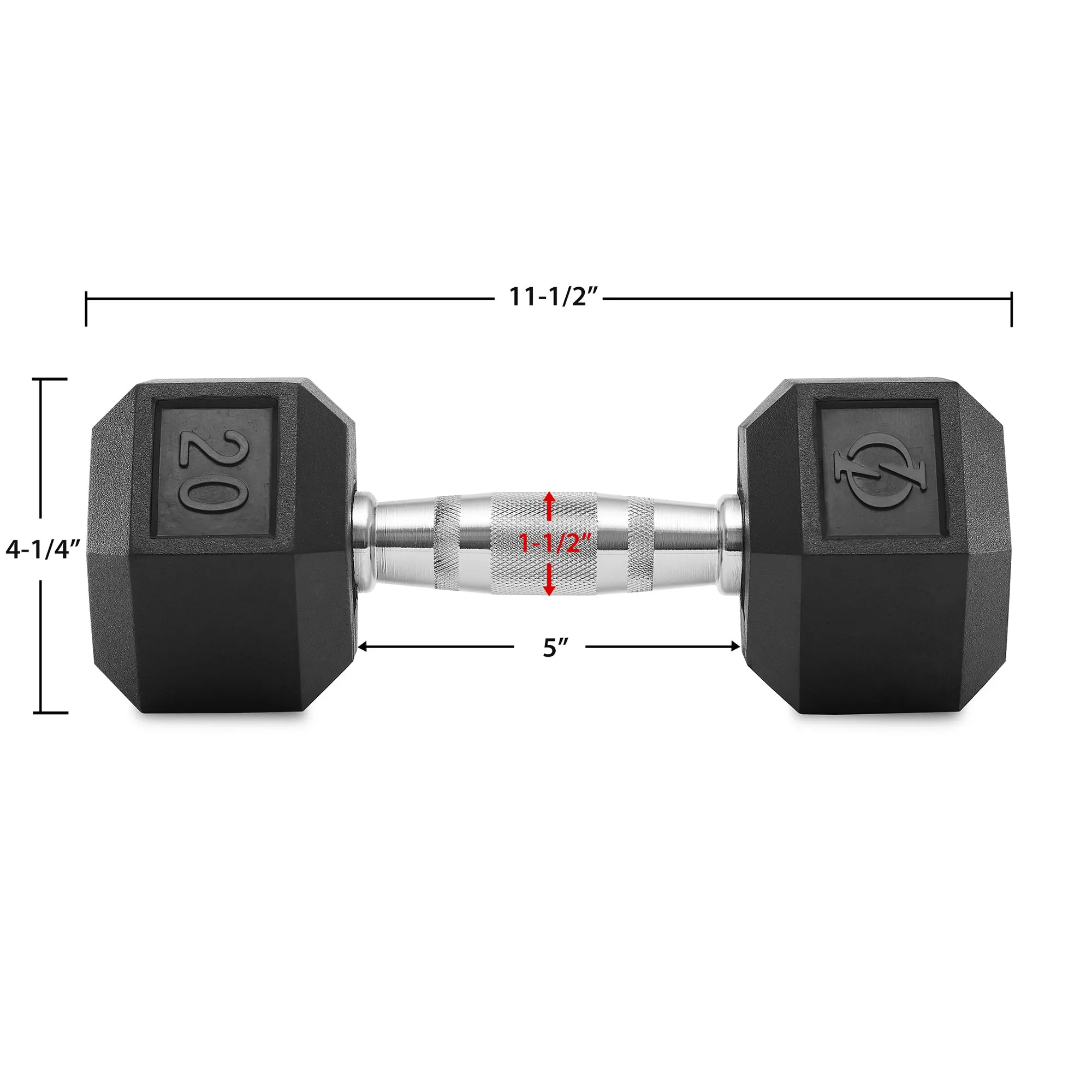 Pair of Rubber Coated Hex Dumbbell, Cast Iron Hand Weight Set, 3 lb to 50 Pound