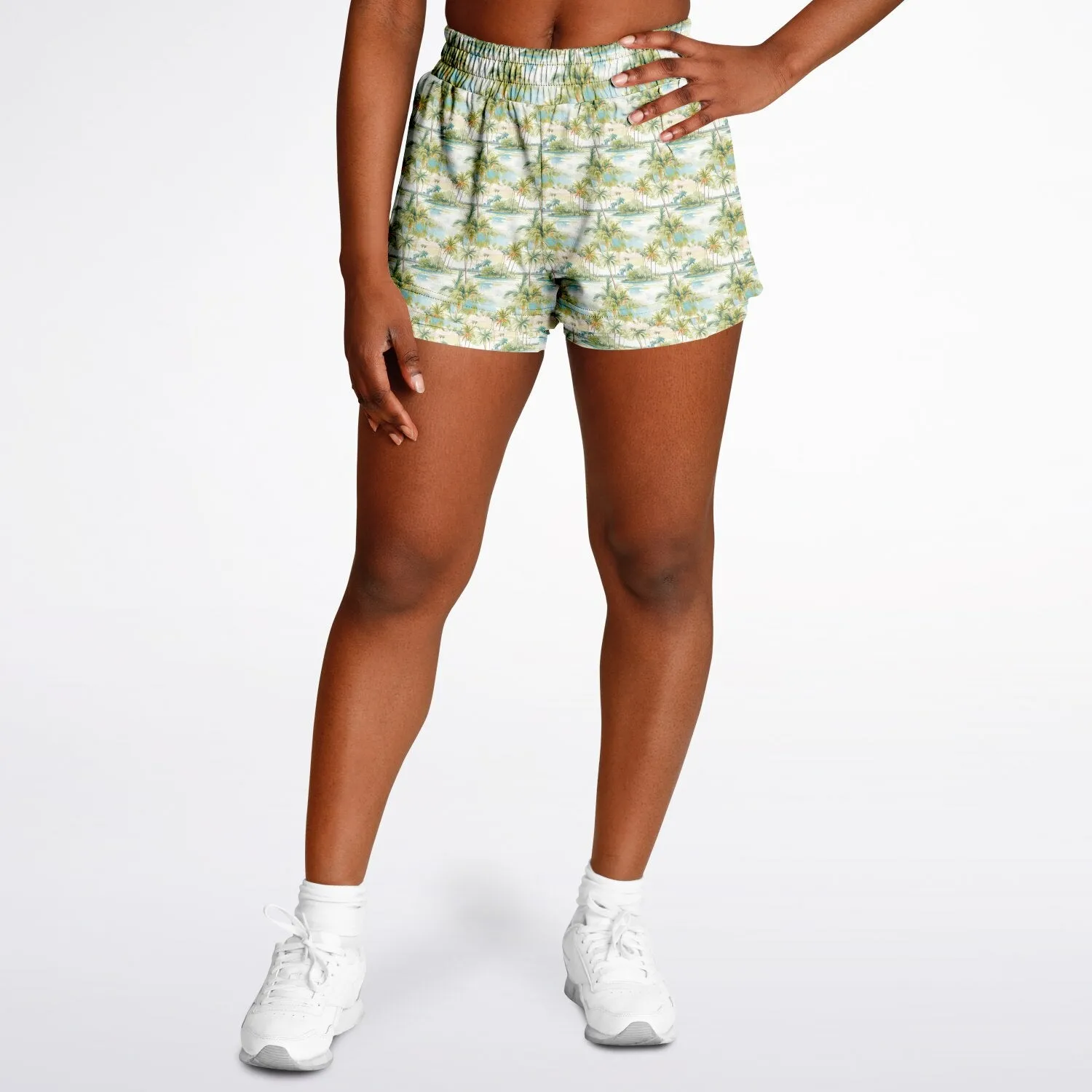 Palm Tree Breeze Women's 2-in-1 Shorts