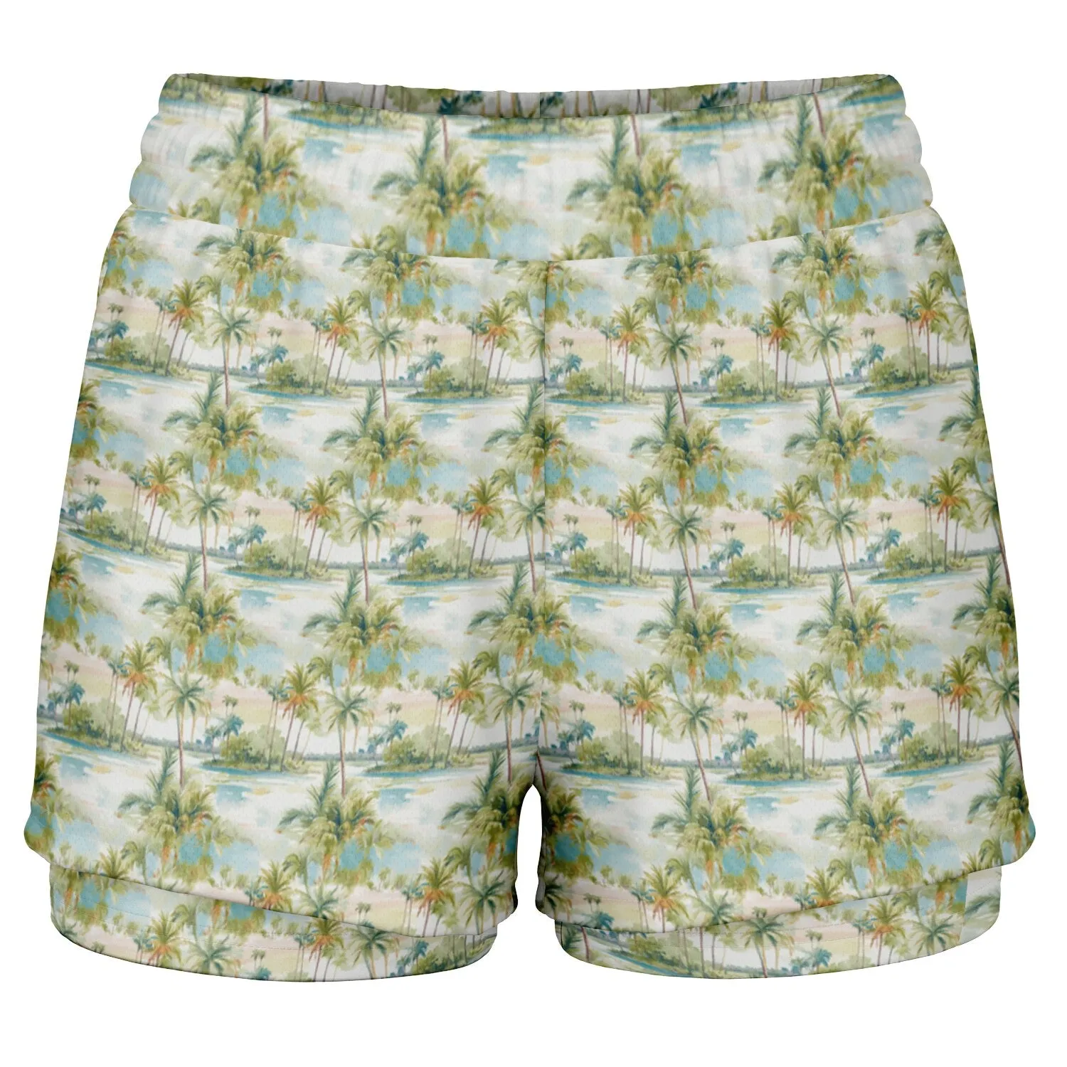 Palm Tree Breeze Women's 2-in-1 Shorts