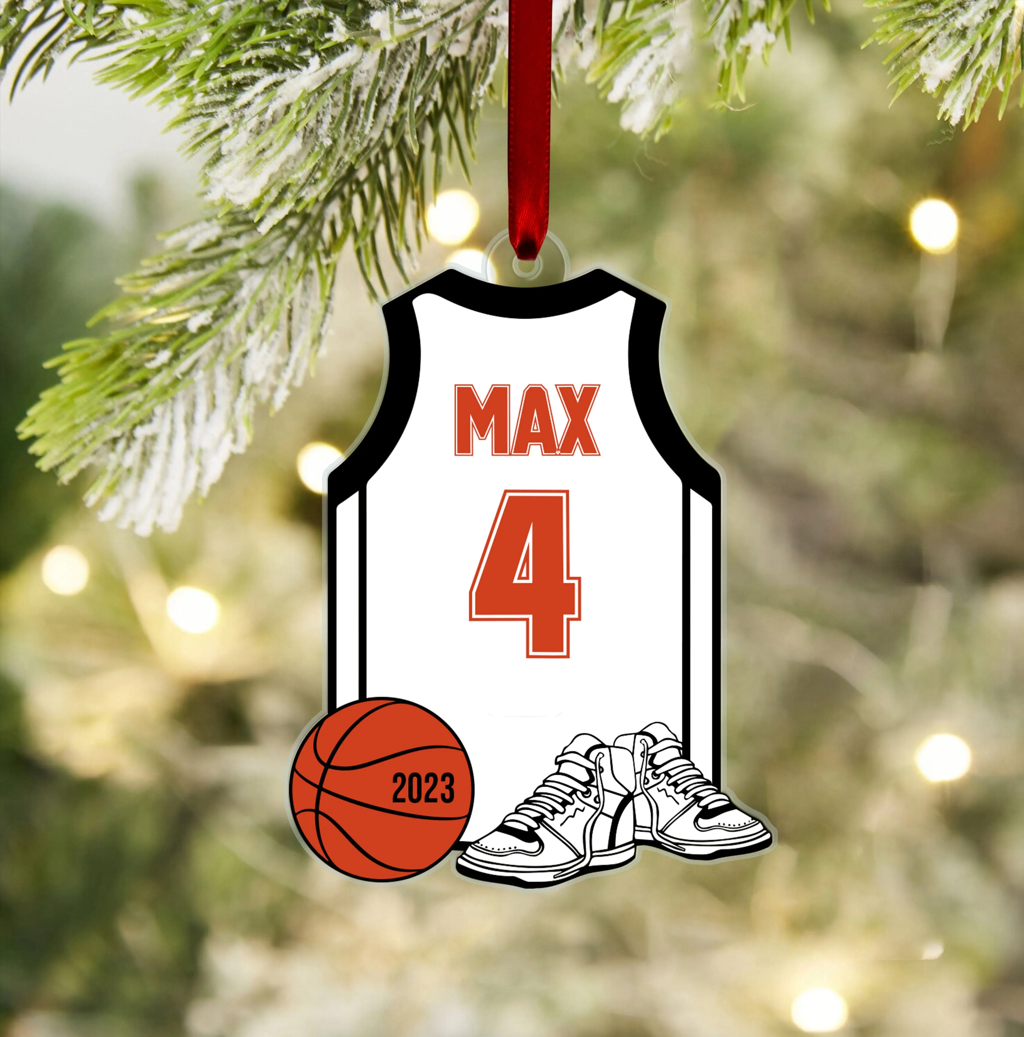 Personalized Basketball Uniform Christmas Ornaments