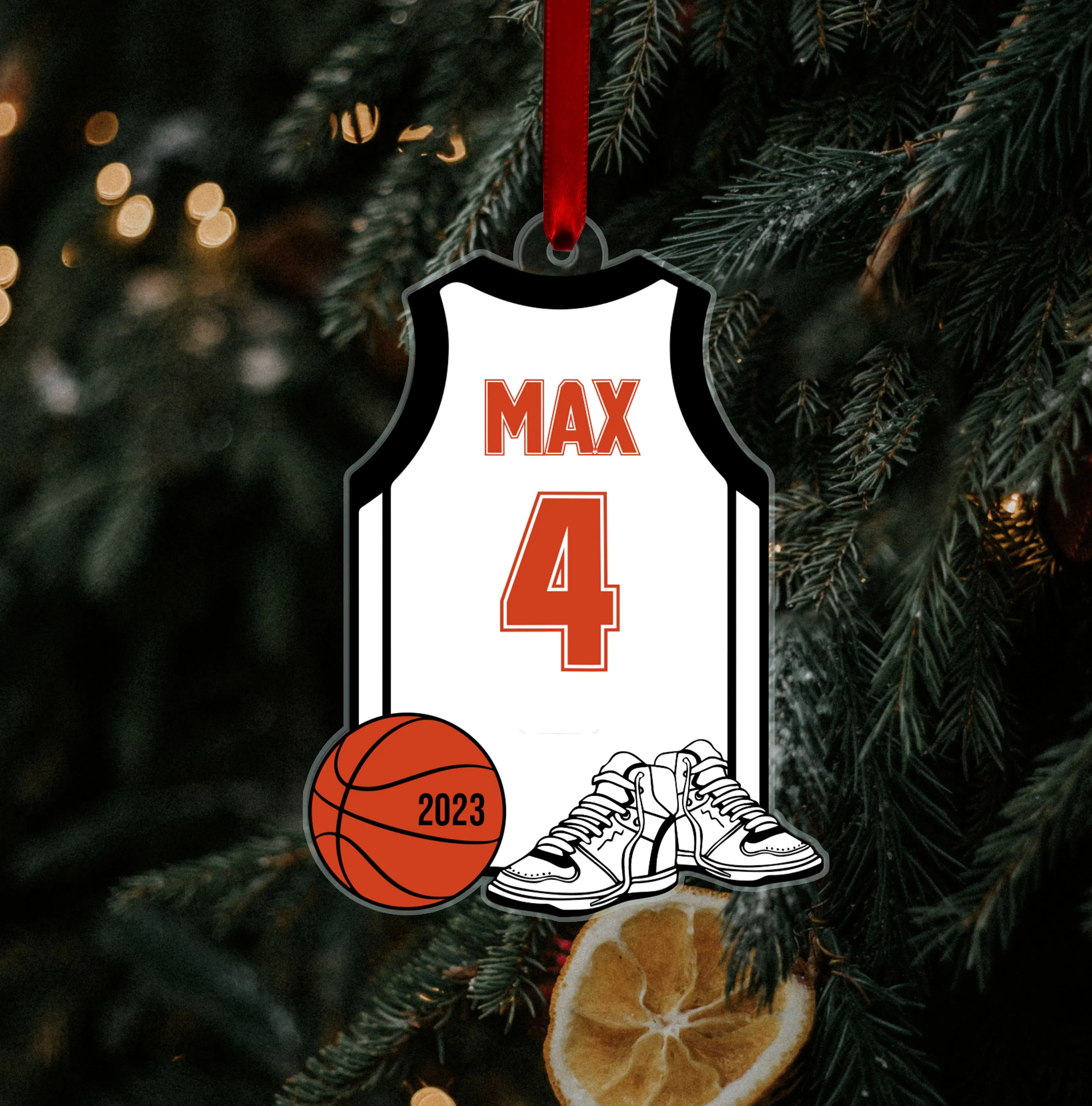 Personalized Basketball Uniform Christmas Ornaments