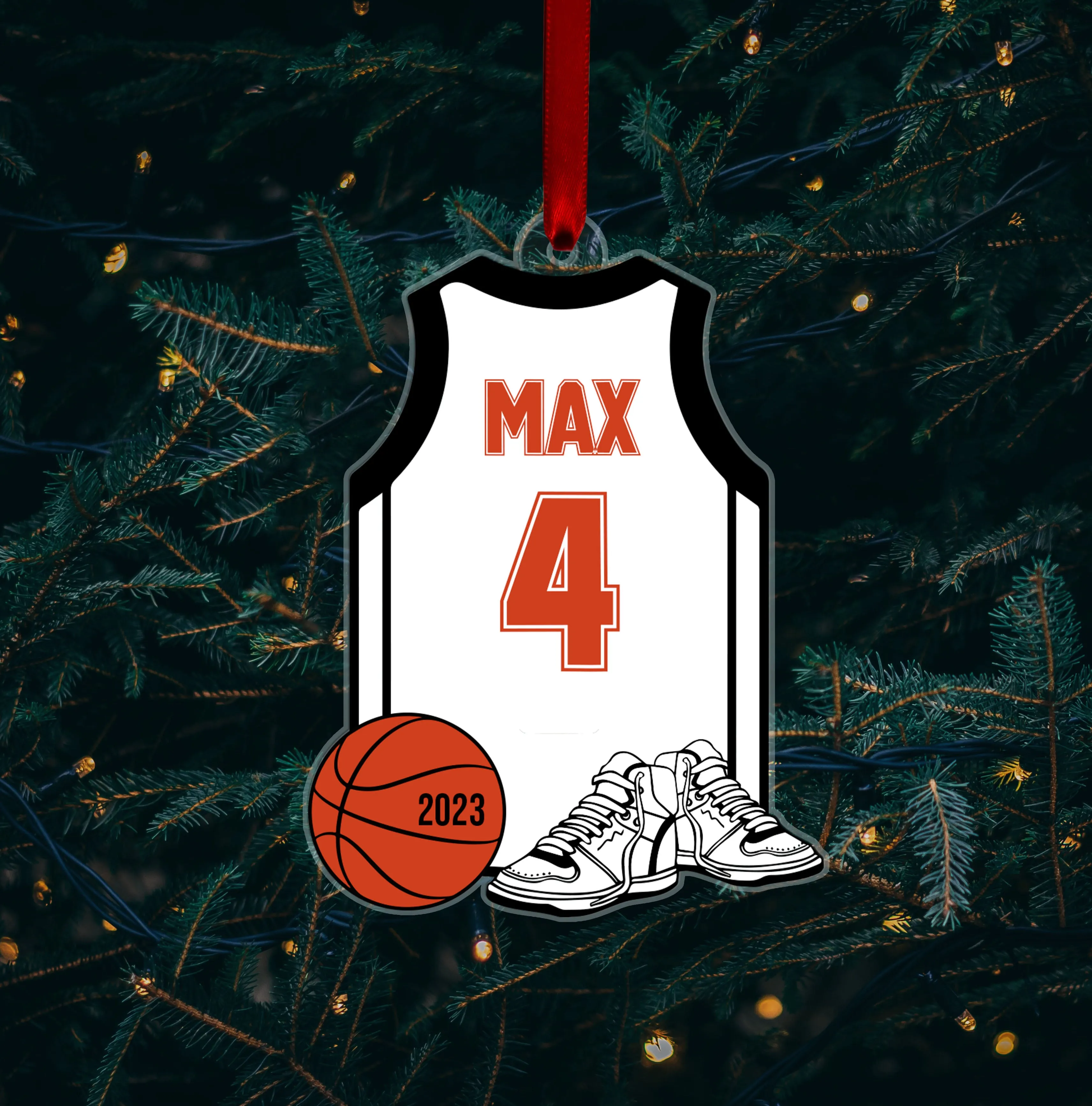 Personalized Basketball Uniform Christmas Ornaments