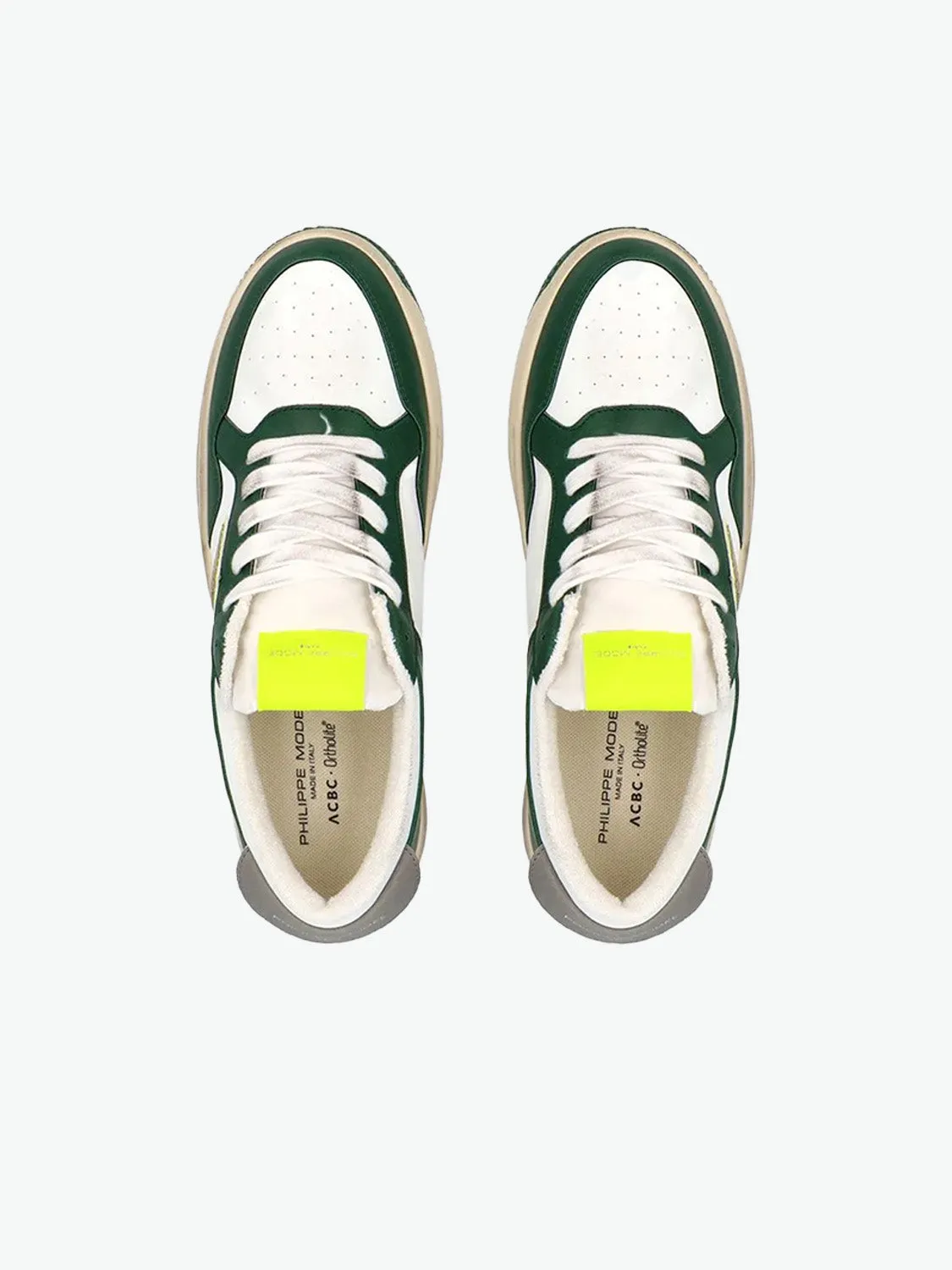 Philippe Model Lyon Sneakers Green and Yellow
