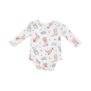 Pink Cowboy Boots Bodysuit