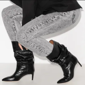 PU Point Toe Fold High Heel Calf Boots