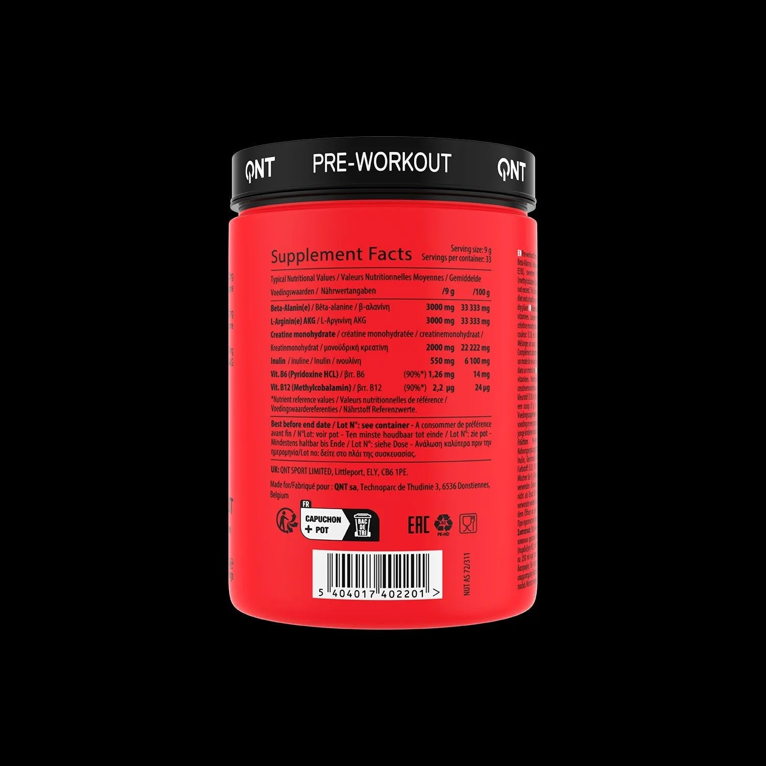 QNT Pre-Workout Powder PUMP RX Extra Concentrated 300g Red Fruits