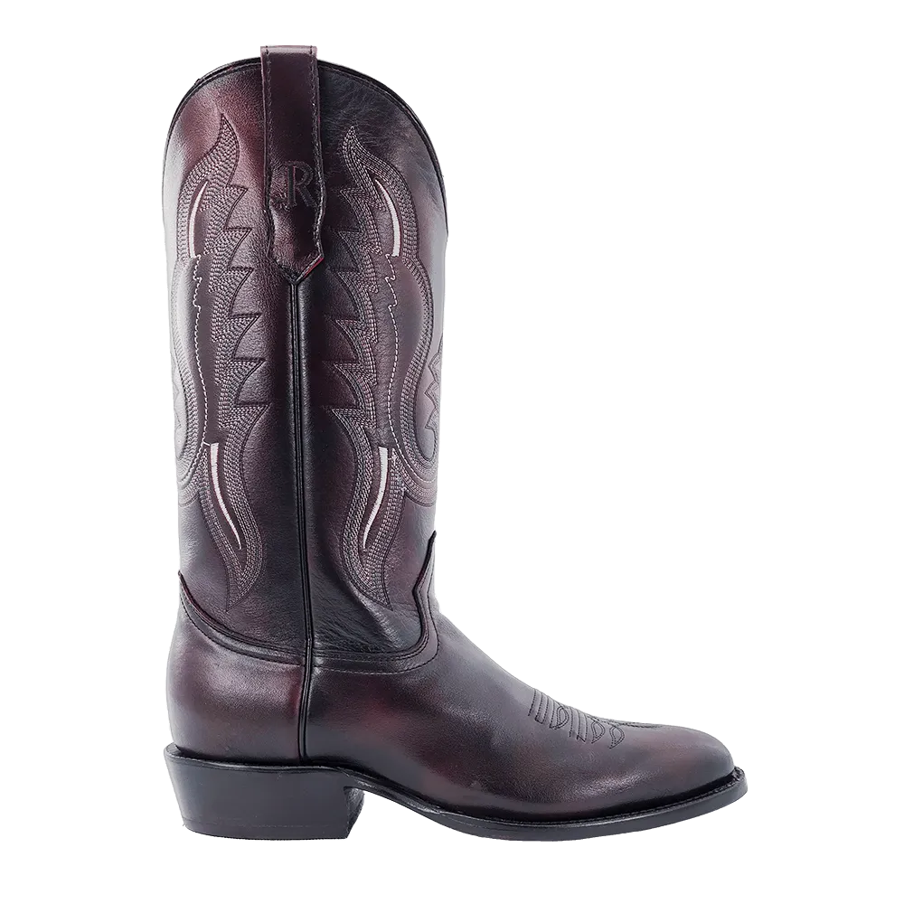 R. Watson Men's Black Cherry Brush Off Western Boots RW7008-3