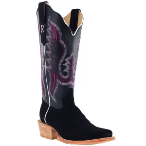 R. Watson Women's Black Rough Out Western Boots RWL8400-1
