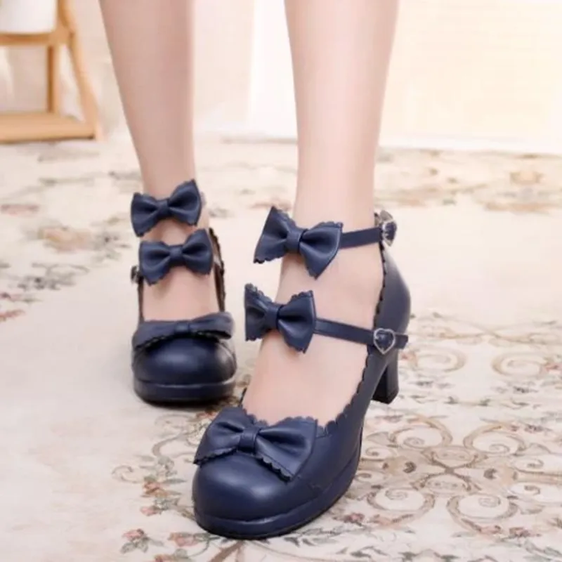Ruffle Strap Bow Shoes AD11275