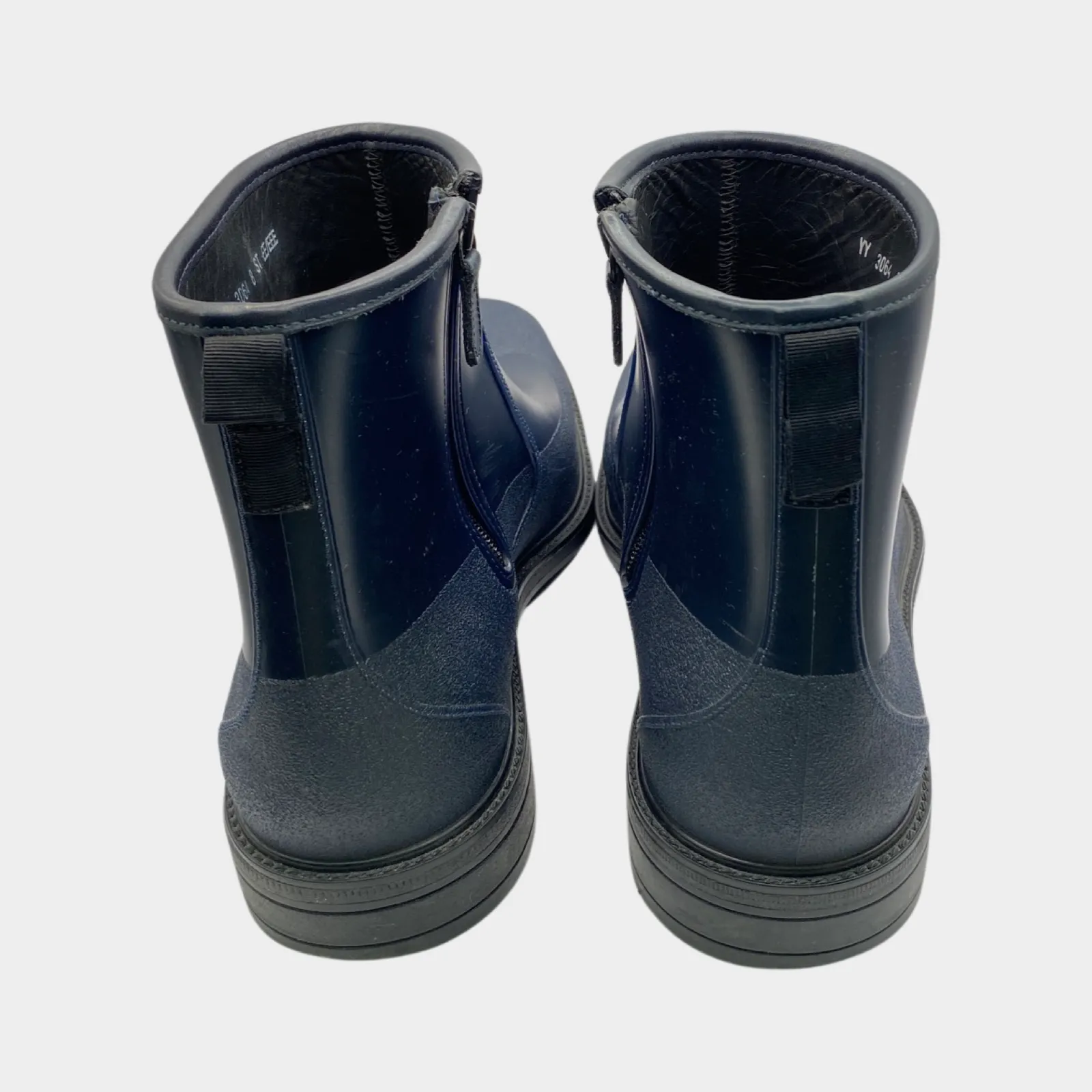 Salvatore Ferragamo navy rubber rain boots
