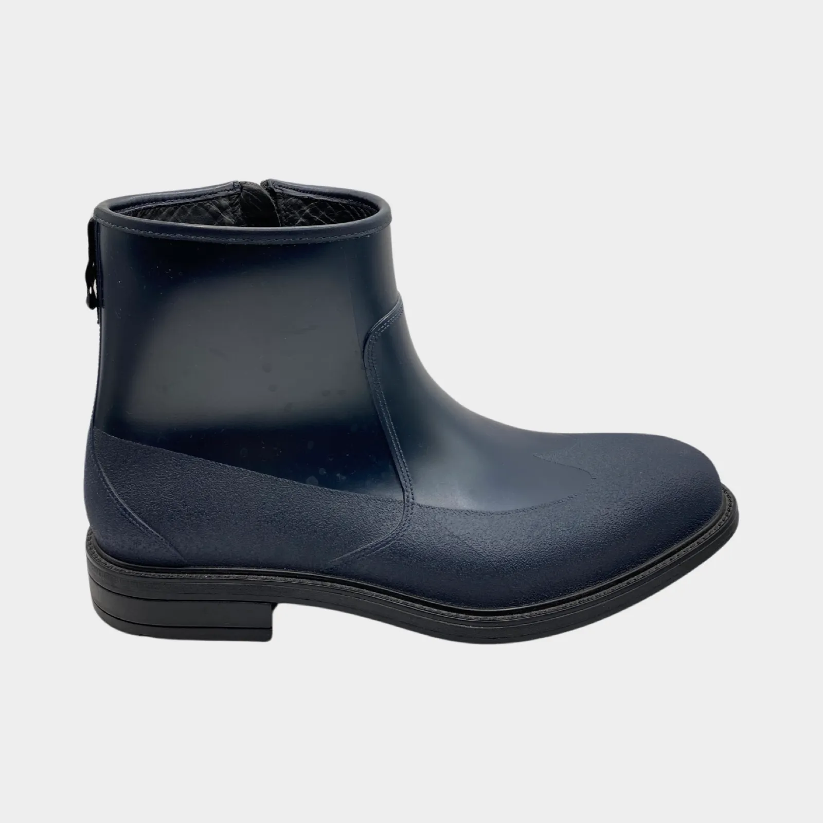 Salvatore Ferragamo navy rubber rain boots