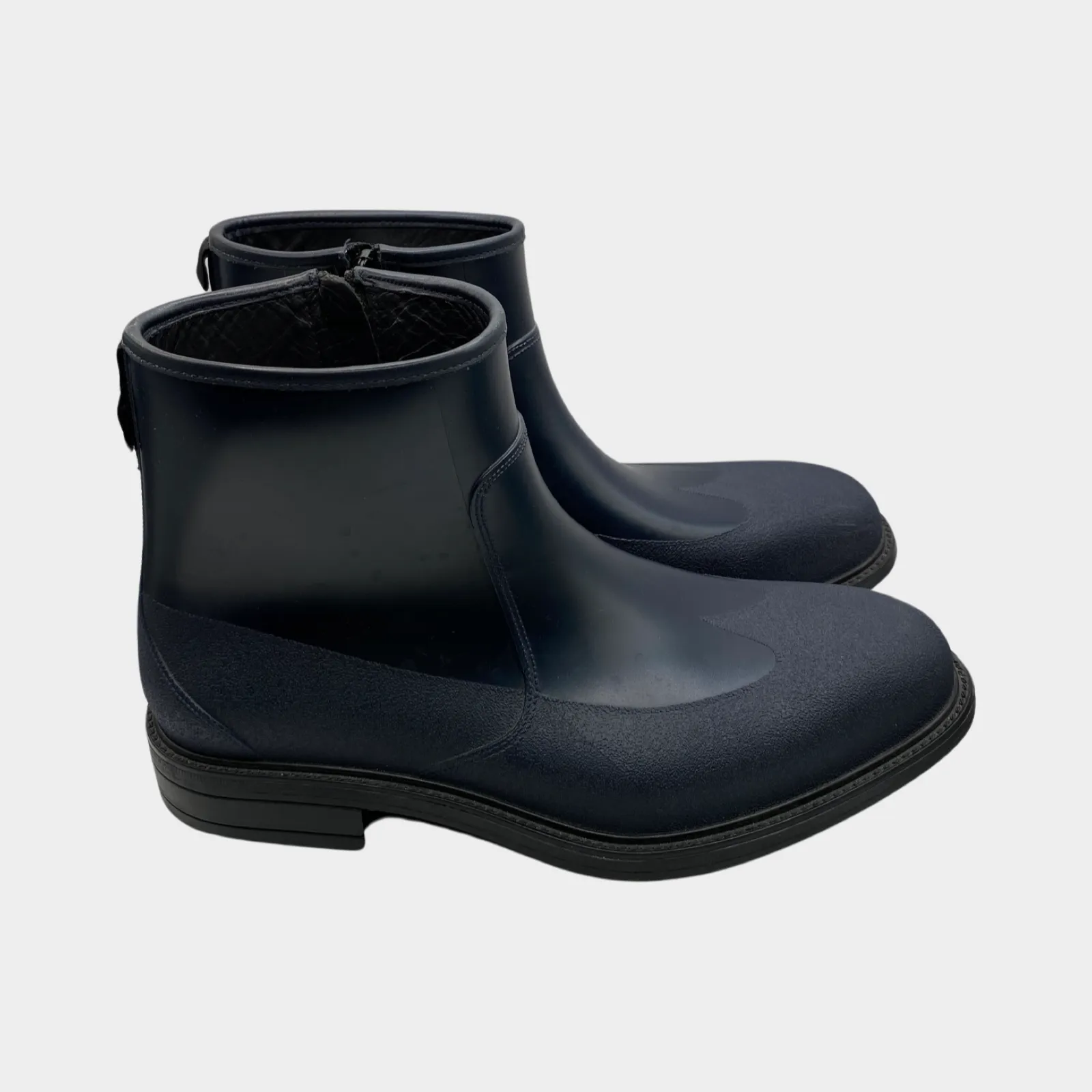 Salvatore Ferragamo navy rubber rain boots
